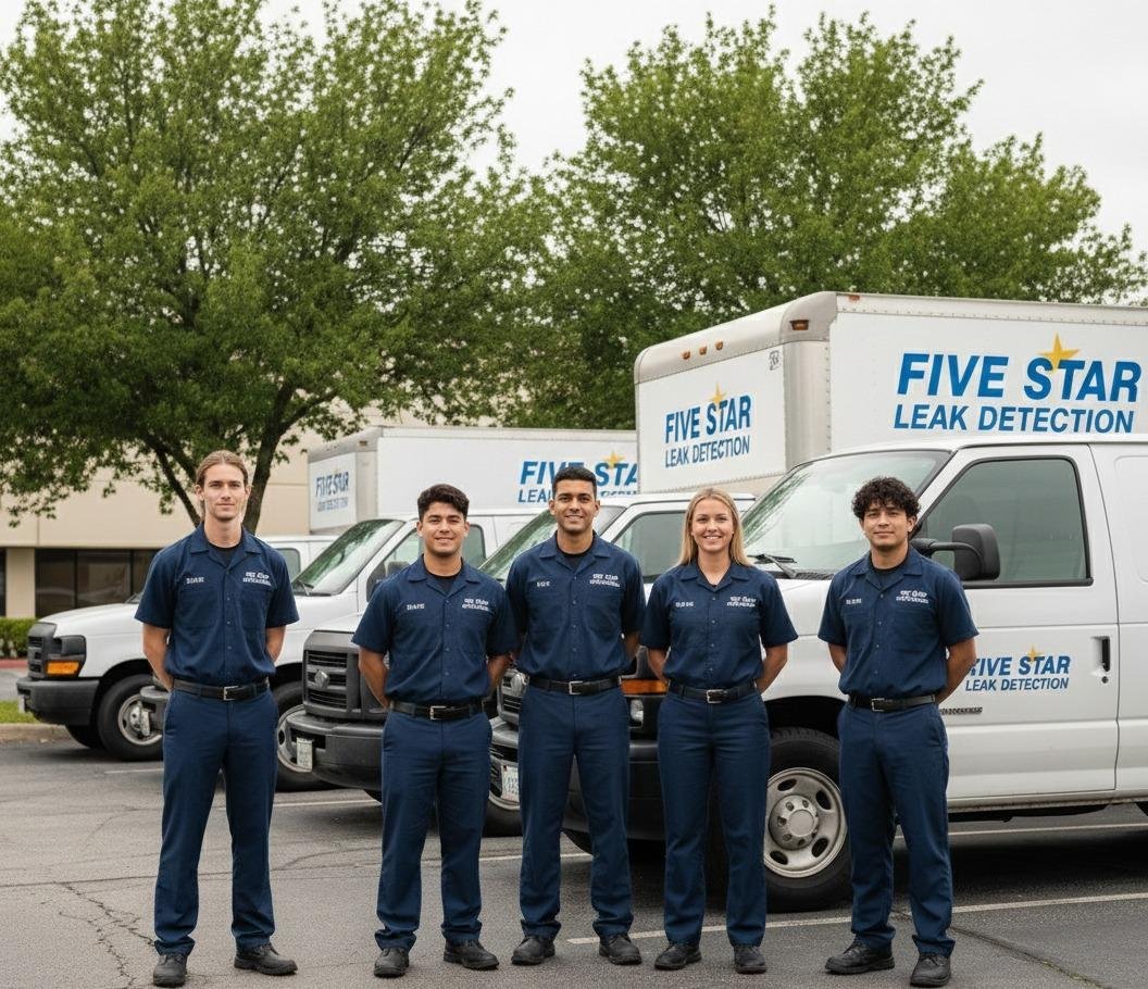 Five Star Leak Detection team and service vehicles